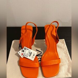 Zara Women's Bright Orange Heels